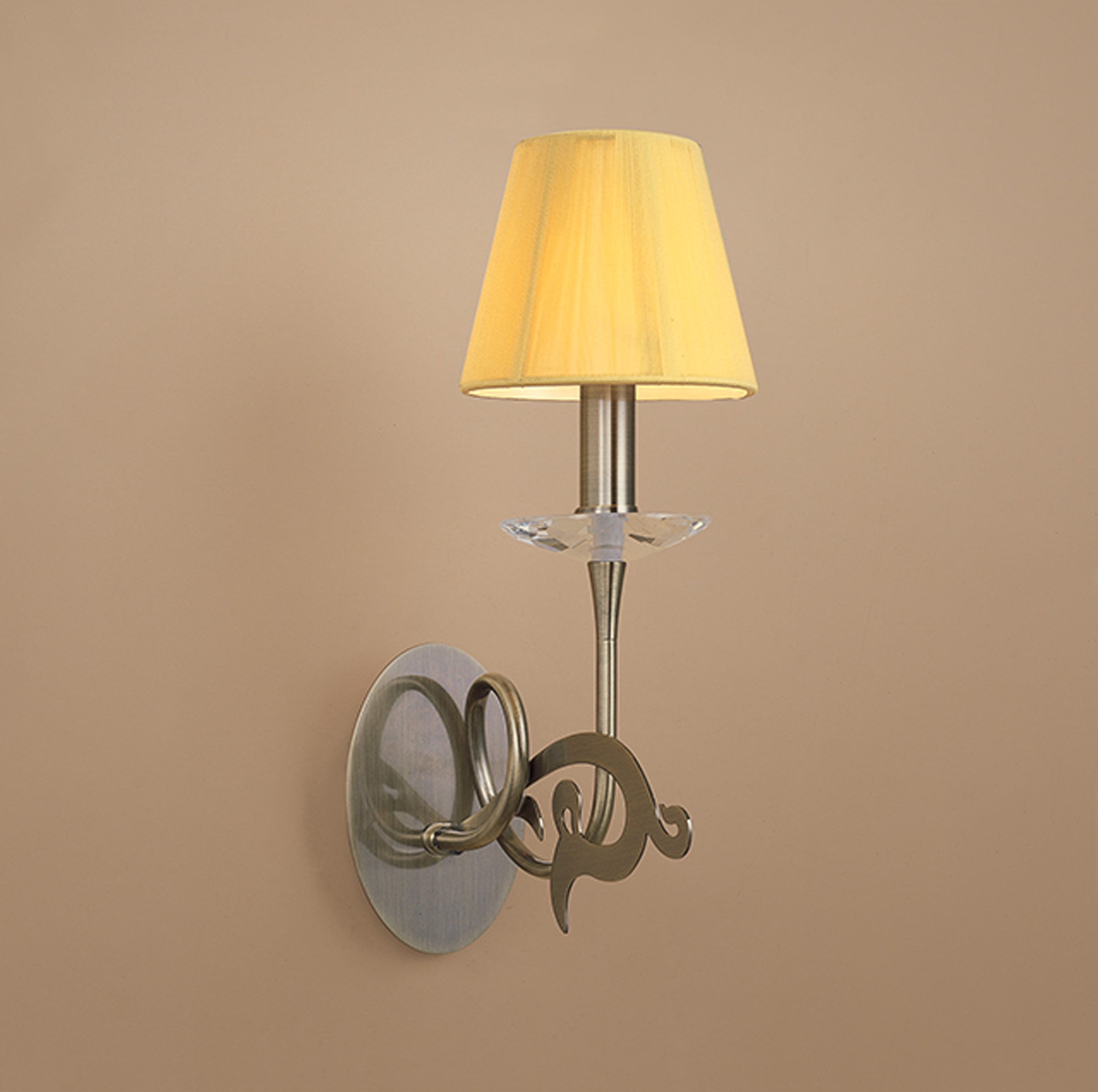 Acanto Antique Brass Wall Lights Mantra Armed Wall Lights